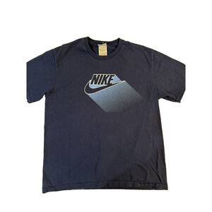 Nike Shirt Mens Large Blue Swoosh Graphic Athletic Casual Tee Classic Cotton
